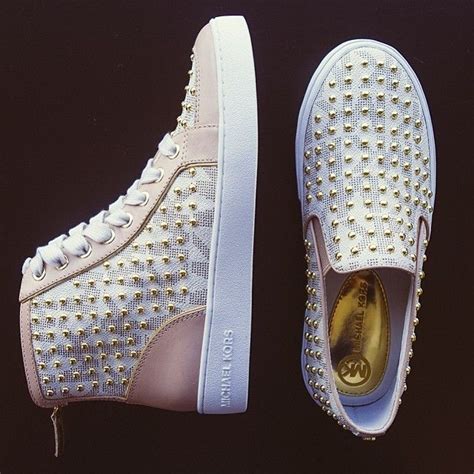 michael kors keaton studded high top sneaker|Michael Kors keaton lace up.